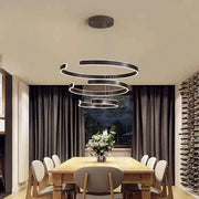 Darrahopens Home & Garden > Lighting > Ceiling Lights BAMDECOR AD2573 3 Round Rings C Shape Ceiling Light Chandeliers (Matte Black) In Australia - Darrahopens