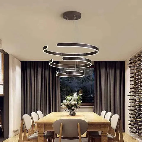 Darrahopens Home & Garden > Lighting > Ceiling Lights BAMDECOR AD2573 3 Round Rings C Shape Ceiling Light Chandeliers (Matte Black) In Australia - Darrahopens
