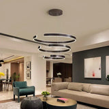 Darrahopens Home & Garden > Lighting > Ceiling Lights BAMDECOR AD2573 3 Round Rings C Shape Ceiling Light Chandeliers (Matte Black) In Australia - Darrahopens