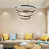 Darrahopens Home & Garden > Lighting > Ceiling Lights BAMDECOR AD2573 3 Round Rings C Shape Ceiling Light Chandeliers (Matte Black) In Australia - Darrahopens