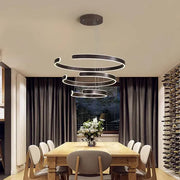 Darrahopens Home & Garden > Lighting > Ceiling Lights BAMDECOR AD2573 3 Round Rings C Shape Ceiling Light Chandeliers (Matte Black) In Australia - Darrahopens