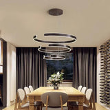 Darrahopens Home & Garden > Lighting > Ceiling Lights BAMDECOR AD2573 3 Round Rings C Shape Ceiling Light Chandeliers (Matte Black) In Australia - Darrahopens