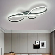 Darrahopens Home & Garden > Lighting > Ceiling Lights BAMDECOR AD2576 Modern Minimalist Curved Line Iron Aluminum Silicone LED Semi-Flush Mount Ceiling Light For Living Room (Black) In Australia - Darrahopens