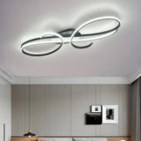 Darrahopens Home & Garden > Lighting > Ceiling Lights BAMDECOR AD2576 Modern Minimalist Curved Line Iron Aluminum Silicone LED Semi-Flush Mount Ceiling Light For Living Room (Black) In Australia - Darrahopens