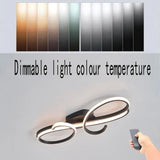 Darrahopens Home & Garden > Lighting > Ceiling Lights BAMDECOR AD2576 Modern Minimalist Curved Line Iron Aluminum Silicone LED Semi-Flush Mount Ceiling Light For Living Room (Black) In Australia - Darrahopens