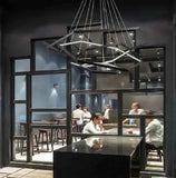 Darrahopens Home & Garden > Lighting > Ceiling Lights BAMDECOR AD2582/4 Modern LED Chandelier, Hexagonal Rings Ceiling Lighting Contemporary Chandeliers (4 Rings-Black) In Australia - Darrahopens
