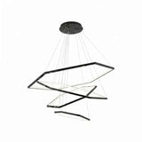 Darrahopens Home & Garden > Lighting > Ceiling Lights BAMDECOR AD2582/4 Modern LED Chandelier, Hexagonal Rings Ceiling Lighting Contemporary Chandeliers (4 Rings-Black) In Australia - Darrahopens