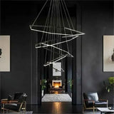 Darrahopens Home & Garden > Lighting > Ceiling Lights BAMDECOR AD2582/5 Modern LED Chandelier, Hexagonal Rings Ceiling Lighting Contemporary Chandeliers (5 Rings-Black) In Australia - Darrahopens