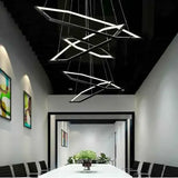Darrahopens Home & Garden > Lighting > Ceiling Lights BAMDECOR AD2582/5 Modern LED Chandelier, Hexagonal Rings Ceiling Lighting Contemporary Chandeliers (5 Rings-Black) In Australia - Darrahopens