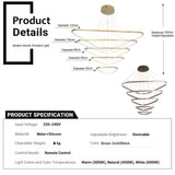 Darrahopens Home & Garden > Lighting > Ceiling Lights BAMDECOR AD2583 Modern Triangular LED Chandelier (Five Rings-Gold In Australia - Darrahopens