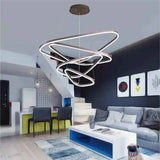 Darrahopens Home & Garden > Lighting > Ceiling Lights BAMDECOR AD2583 Modern Triangular LED Chandelier (Four Rings-Gold In Australia - Darrahopens