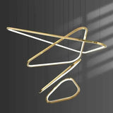 Darrahopens Home & Garden > Lighting > Ceiling Lights BAMDECOR AD2583 Modern Triangular LED Chandelier (Four Rings-Gold In Australia - Darrahopens