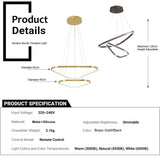 Darrahopens Home & Garden > Lighting > Ceiling Lights BAMDECOR AD2583 Modern Triangular LED Chandelier (Two Rings-Gold In Australia - Darrahopens