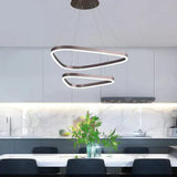 Darrahopens Home & Garden > Lighting > Ceiling Lights BAMDECOR AD2583 Modern Triangular LED Chandelier (Two Rings-Gold In Australia - Darrahopens