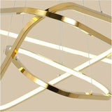 Darrahopens Home & Garden > Lighting > Ceiling Lights BAMDECOR AD2583 Modern Triangular LED Chandelier (Two Rings-Gold In Australia - Darrahopens