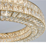 Darrahopens Home & Garden > Lighting > Ceiling Lights BAMDECOR C3332/1  Round Luxury Crystal Chandelier Modern LED Crystal Chandelier LED Ring Pendant Light Stainless Steel Ceiling Lamp Hanging Lights,for Dining Living Room (Gold)