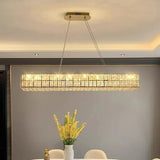 Darrahopens Home & Garden > Lighting > Ceiling Lights BAMDECOR C3332/L Linear Luxury Crystal Chandelier Modern LED Crystal Chandelier LED Ring Pendant Light Stainless Steel Ceiling Lamp Hanging Lights,for Dining Living Room (Gold)