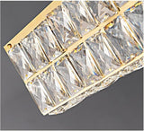 Darrahopens Home & Garden > Lighting > Ceiling Lights BAMDECOR C3332/L Linear Luxury Crystal Chandelier Modern LED Crystal Chandelier LED Ring Pendant Light Stainless Steel Ceiling Lamp Hanging Lights,for Dining Living Room (Gold)