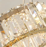 Darrahopens Home & Garden > Lighting > Ceiling Lights BAMDECOR C3335 Large Swirl Modern Crystal Ring Chandeliers Contemporary Round Chandelier Crystal Pendant Light(Gold-Two Rings)