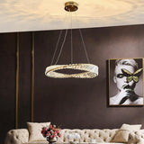 Darrahopens Home & Garden > Lighting > Ceiling Lights BAMDECOR C3342/1 Modern Crystal Chandeliers Lighting Fixtures Contemporary Wave Chandelier Lighting Fixtures Crystal Pendant Ceiling Lights for Living Room (Gold)