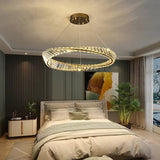 Darrahopens Home & Garden > Lighting > Ceiling Lights BAMDECOR C3342/1 Modern Crystal Chandeliers Lighting Fixtures Contemporary Wave Chandelier Lighting Fixtures Crystal Pendant Ceiling Lights for Living Room (Gold)
