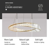 Darrahopens Home & Garden > Lighting > Ceiling Lights BAMDECOR C3342/2 Modern Crystal Chandeliers Lighting Fixtures Contemporary Wave Chandelier Lighting Fixtures Crystal Pendant Ceiling Lights for Living Room (Gold)