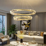 Darrahopens Home & Garden > Lighting > Ceiling Lights BAMDECOR C3342/2 Modern Crystal Chandeliers Lighting Fixtures Contemporary Wave Chandelier Lighting Fixtures Crystal Pendant Ceiling Lights for Living Room (Gold)