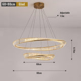 Darrahopens Home & Garden > Lighting > Ceiling Lights BAMDECOR C3342/2 Modern Crystal Chandeliers Lighting Fixtures Contemporary Wave Chandelier Lighting Fixtures Crystal Pendant Ceiling Lights for Living Room (Gold)