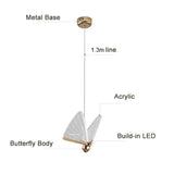 Darrahopens Home & Garden > Lighting > Ceiling Lights BAMDECOR LED Modern Bedroom Bedside Creative Butterfly Hanging Chandelier Light Fixtures for Stairs Nordic Decoration