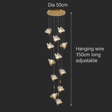 Darrahopens Home & Garden > Lighting > Ceiling Lights BAMDECOR LED Modern Bedroom Bedside Creative Butterfly Hanging Chandelier Light Fixtures for Stairs Nordic Decoration (12Heads)