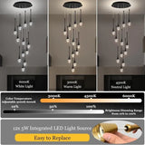 Darrahopens Home & Garden > Lighting > Ceiling Lights BAMDECOR LT08 12-Heads Solid Crystal Teardrop Chandelier High Ceiling Foyers Entrance Chandeliers Staircase Long Pendant Light (Black)