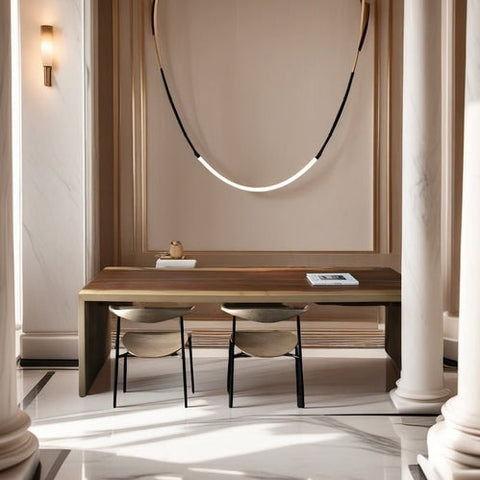 Darrahopens Home & Garden > Lighting > Ceiling Lights BAMDECOR Minimalistic Retro LED Minimalism Designer Lustre Hanging Lamps Slender-Shape LED Pendant Light (Black)