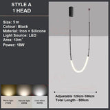 Darrahopens Home & Garden > Lighting > Ceiling Lights BAMDECOR Minimalistic Retro LED Minimalism Designer Lustre Hanging Lamps Slender-Shape LED Pendant Light (Black)