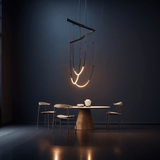 Darrahopens Home & Garden > Lighting > Ceiling Lights BAMDECOR Minimalistic Retro LED Minimalism Designer Lustre Hanging Lamps Slender-Shape LED Pendant Light (Black)