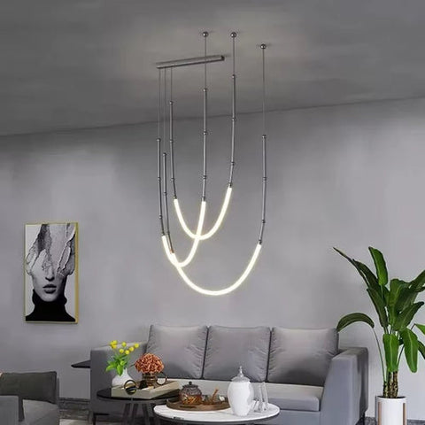 Darrahopens Home & Garden > Lighting > Ceiling Lights BAMDECOR Minimalistic Retro LED Minimalism Designer Lustre Hanging Lamps Slender-Shape LED Pendant Light (Black)
