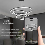 Darrahopens Home & Garden > Lighting > Ceiling Lights Black 3 Rings Minimalist LED Pendant Light Adjustable Circular Chandelier