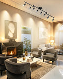 Darrahopens Home & Garden > Lighting > Ceiling Lights Black Track Lighting Fixture Ceiling, LED Flexible Track Lights with Swing Arm, 8-Light Directional Black Flush Mount Ceiling Spotlight for Kitchen, Living Room (GU10 Bulbs NOT Included) In Australia - Darrahopens