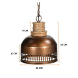 Darrahopens Home & Garden > Lighting > Ceiling Lights COPPER CUT-OUT AND WOOD LAMPSHADE
