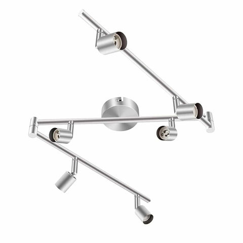 Darrahopens Home & Garden > Lighting > Ceiling Lights Kitchen Lights, 6-Light Ceiling Lighting Kits, Swivelling Ceiling Spotlight for Bedroom, Kitchen and Living Room(GU10 LED Bulbs not Included) (Brush Nickel)