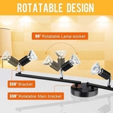 Darrahopens Home & Garden > Lighting > Ceiling Lights Kitchen Lights,Ceiling Lighting Kits, Swivelling Ceiling Spotlight for Bedroom, Kitchen and Living Room(GU10 LED Bulbs not Included) (4 Way Black)