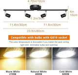 Darrahopens Home & Garden > Lighting > Ceiling Lights Kitchen Lights,Ceiling Lighting Kits, Swivelling Ceiling Spotlight for Bedroom, Kitchen and Living Room(GU10 LED Bulbs not Included) (4 Way Black)