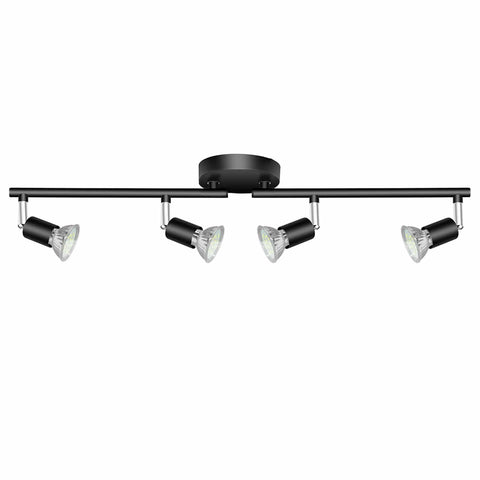 Darrahopens Home & Garden > Lighting > Ceiling Lights Kitchen Lights,Ceiling Lighting Kits, Swivelling Ceiling Spotlight for Bedroom, Kitchen and Living Room(GU10 LED Bulbs not Included) (4 Way Black)