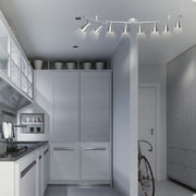 Darrahopens Home & Garden > Lighting > Ceiling Lights LED 8 Light Track Lighting Fixture Flexible, Adjustable Ceiling Spot Light with GU10 Track Light Head, Accent Lighting Foldable Swing Arm Brushed Nickel(Bulbs Not Included) In Australia - Darrahopens