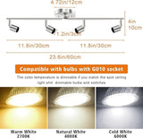 Darrahopens Home & Garden > Lighting > Ceiling Lights LED Ceiling Light,4 Way Rotatable Spot Lights for Ceiling,Flexible Ceiling Lights for Bedroom,Living Room, Black Nickel with Protectiv Bulb Trims(Gu10 Bulbs Not Included)