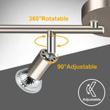 Darrahopens Home & Garden > Lighting > Ceiling Lights LED Ceiling Light,4 Way Rotatable Spot Lights for Ceiling,Flexible Ceiling Lights for Bedroom,Living Room, Black Nickel with Protectiv Bulb Trims(Gu10 Bulbs Not Included)