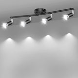 Darrahopens Home & Garden > Lighting > Ceiling Lights LED Ceiling Light,4 Way Rotatable Spot Lights for Ceiling,Flexible Ceiling Lights for Bedroom,Living Room, Black with Protectiv Bulb Trims(Gu10 Bulbs Not Included)
