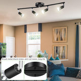 Darrahopens Home & Garden > Lighting > Ceiling Lights LED Ceiling Light,4 Way Rotatable Spot Lights for Ceiling,Flexible Ceiling Lights for Bedroom,Living Room, Black with Protectiv Bulb Trims(Gu10 Bulbs Not Included)