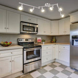Darrahopens Home & Garden > Lighting > Ceiling Lights LED Ceiling Light 6 Way Rotatable Spot Lights for Ceiling,Flexible Ceiling Lights for Bedroom,Living Room,Nickel with Protectiv Bulb Trims(Gu10 Bulbs Not Included)