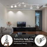 Darrahopens Home & Garden > Lighting > Ceiling Lights LED Ceiling Light 6 Way Rotatable Spot Lights for Ceiling,Flexible Ceiling Lights for Bedroom,Living Room,Nickel with Protectiv Bulb Trims(Gu10 Bulbs Not Included)