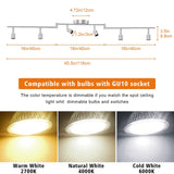 Darrahopens Home & Garden > Lighting > Ceiling Lights LED Ceiling Light 6 Way Rotatable Spot Lights for Ceiling,Flexible Ceiling Lights for Bedroom,Living Room,Nickel with Protectiv Bulb Trims(Gu10 Bulbs Not Included)